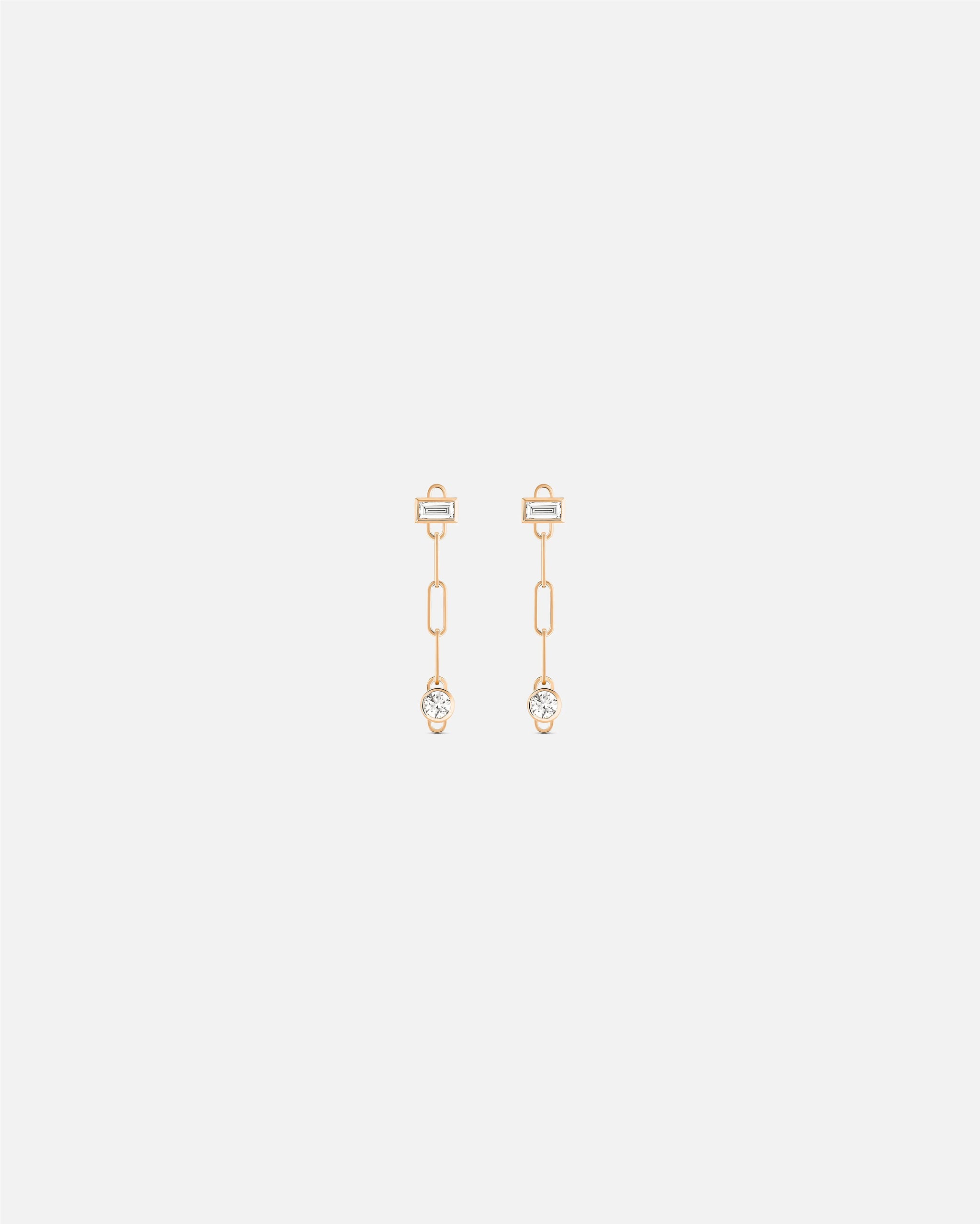 Baguette Round PM Classics Earrings in Rose Gold - 1 - Nouvel Heritage