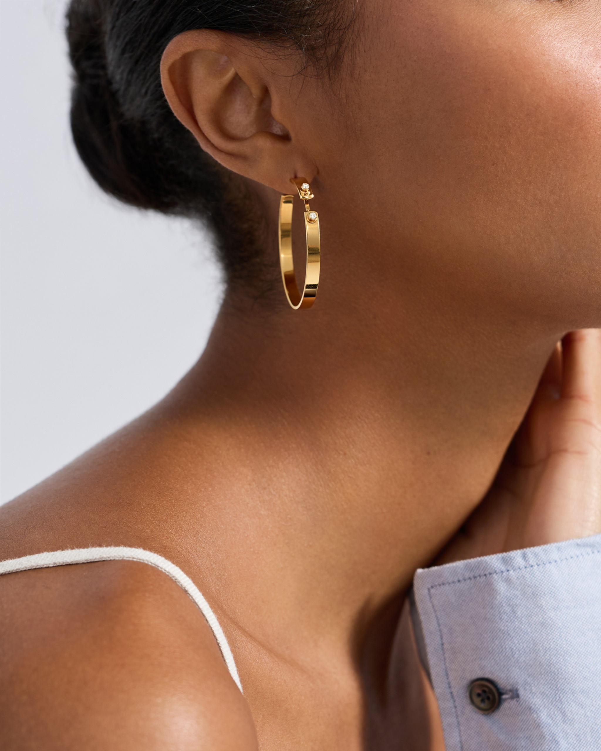 Créoles Mood Monday Morning Simple en Or Jaune