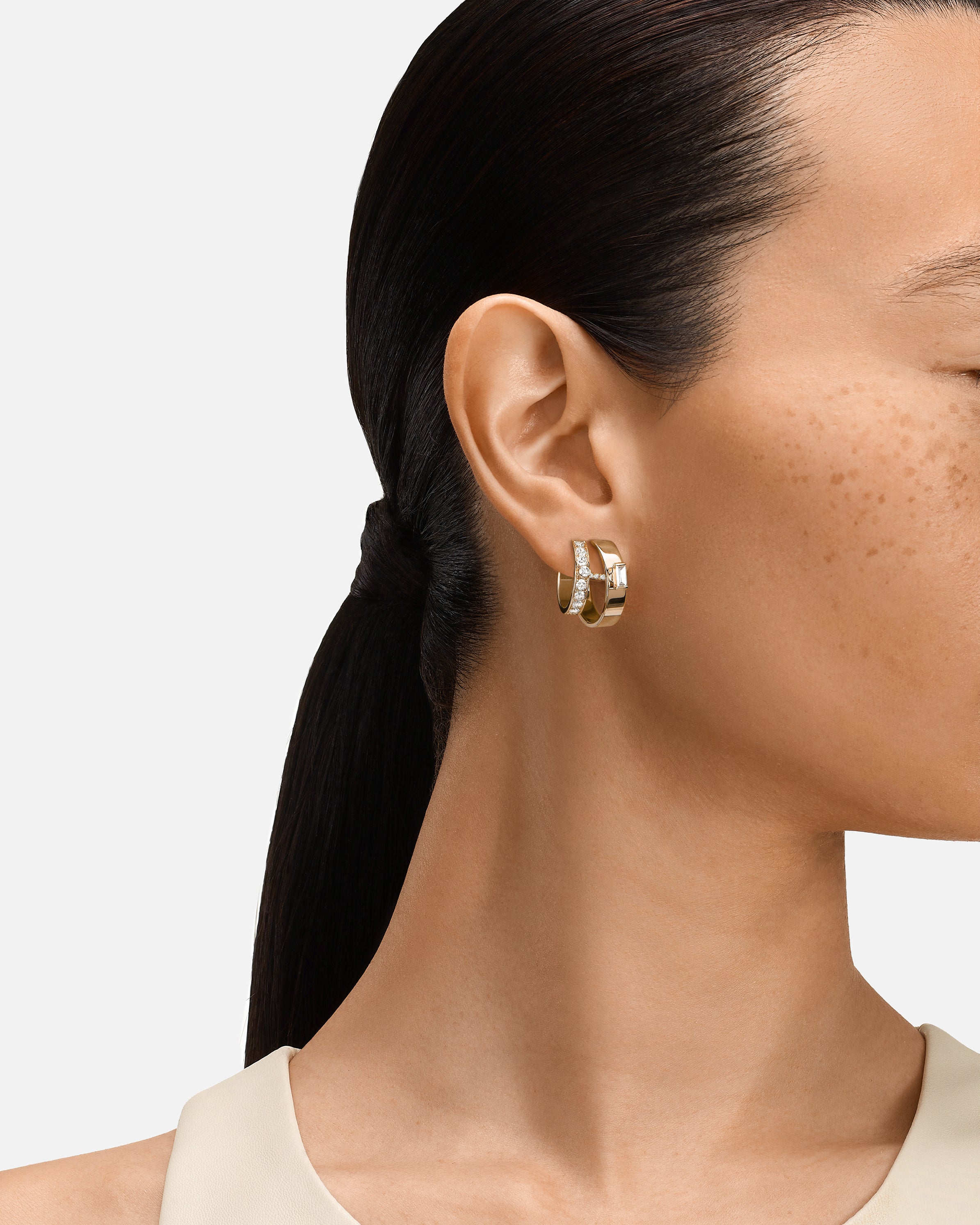 Dinner Date Mood Hoops in Yellow Gold