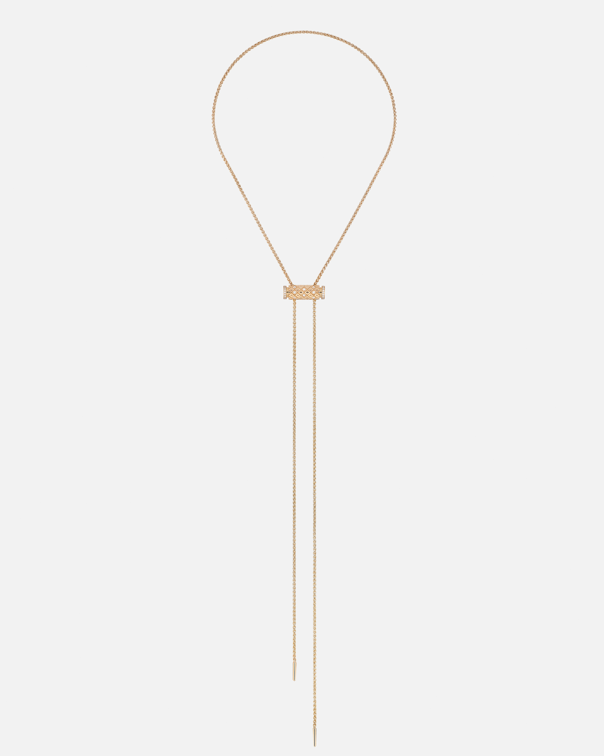Semi-Paved Latch Pendant on GM Chain in Rose Gold