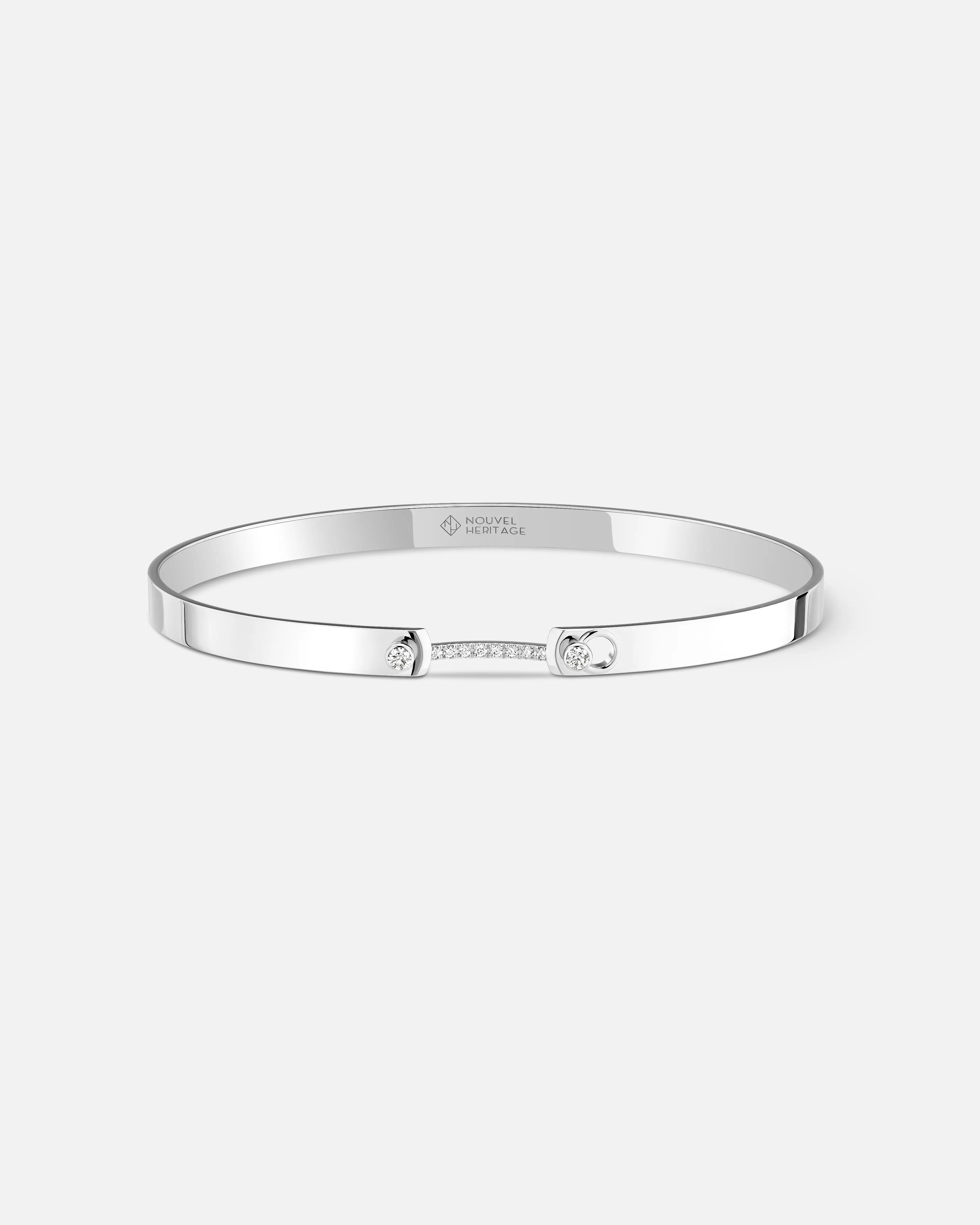 Business Meeting Mood Bangle in White Gold