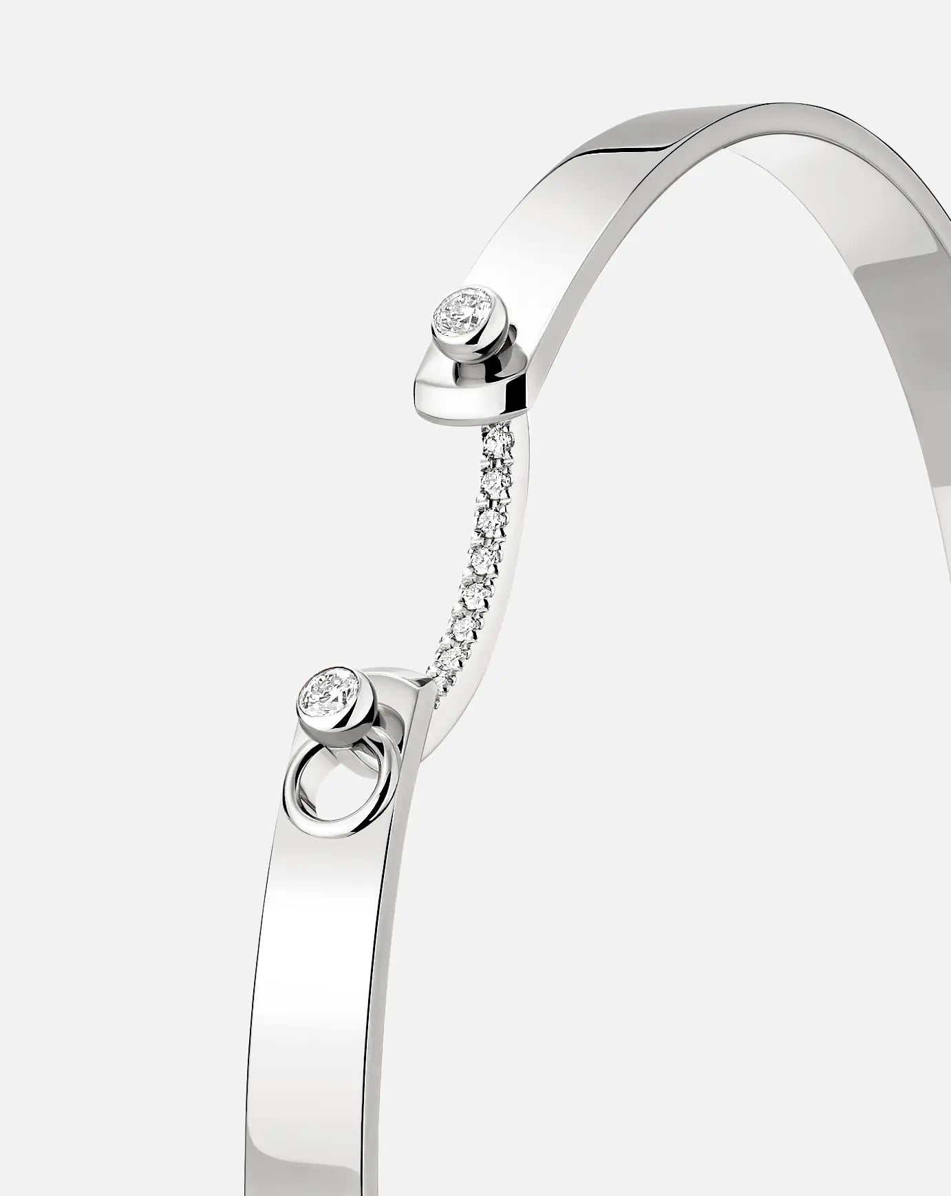 Business Meeting Mood Bangle in White Gold