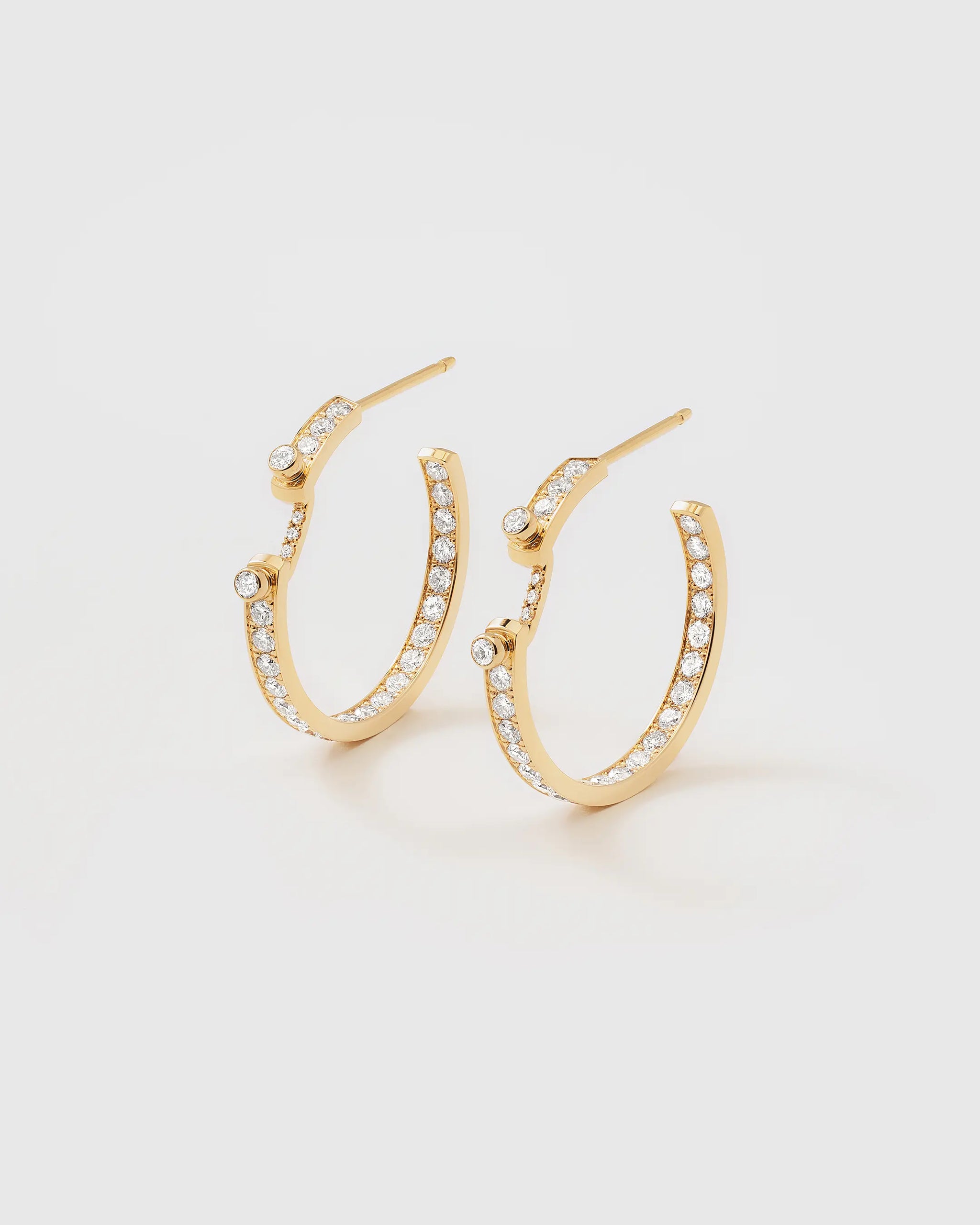 Eternity Tuxedo Mood Hoops in Yellow Gold - 1 - Nouvel Heritage