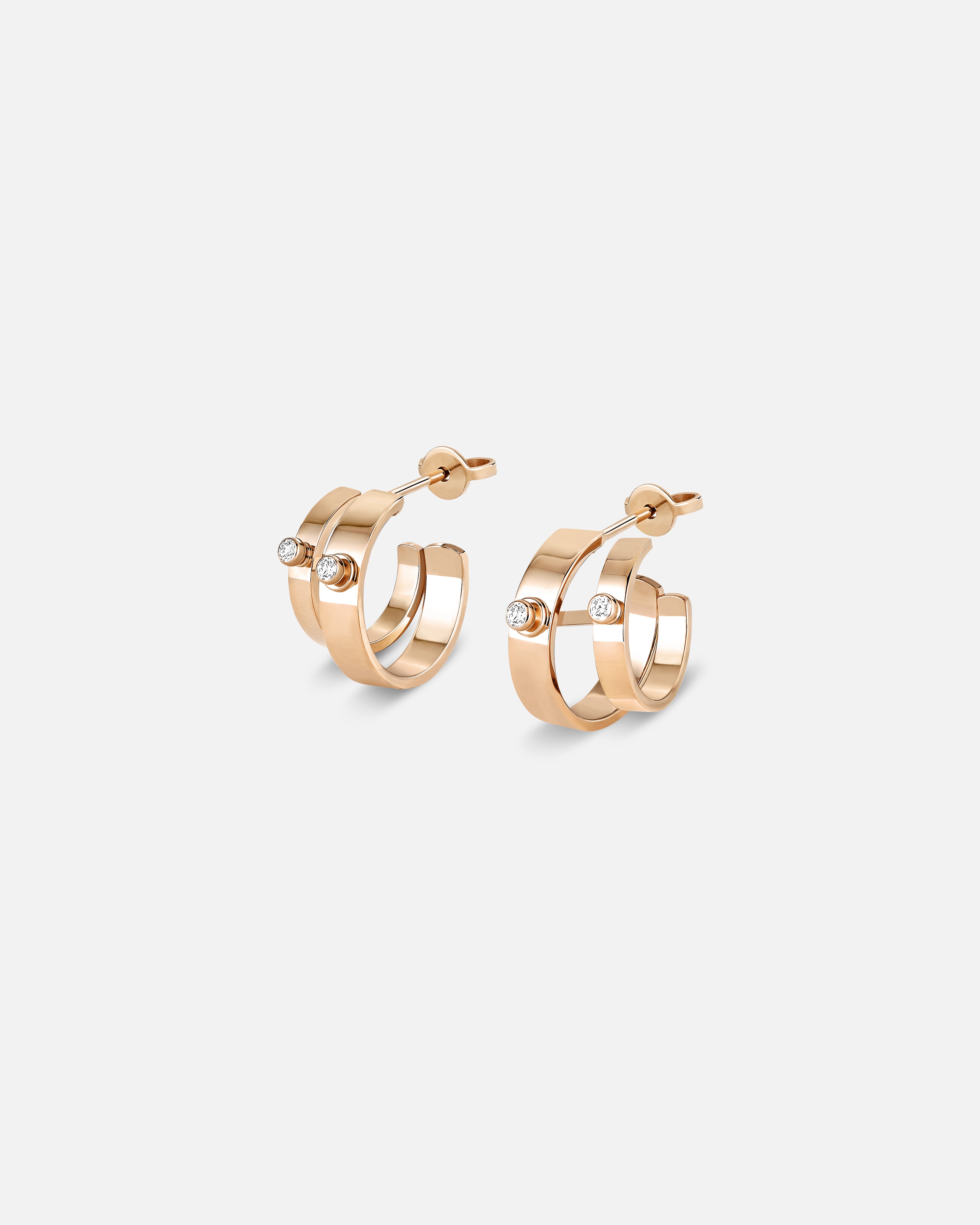 Créoles Mood Monday Morning Double en Or Rose