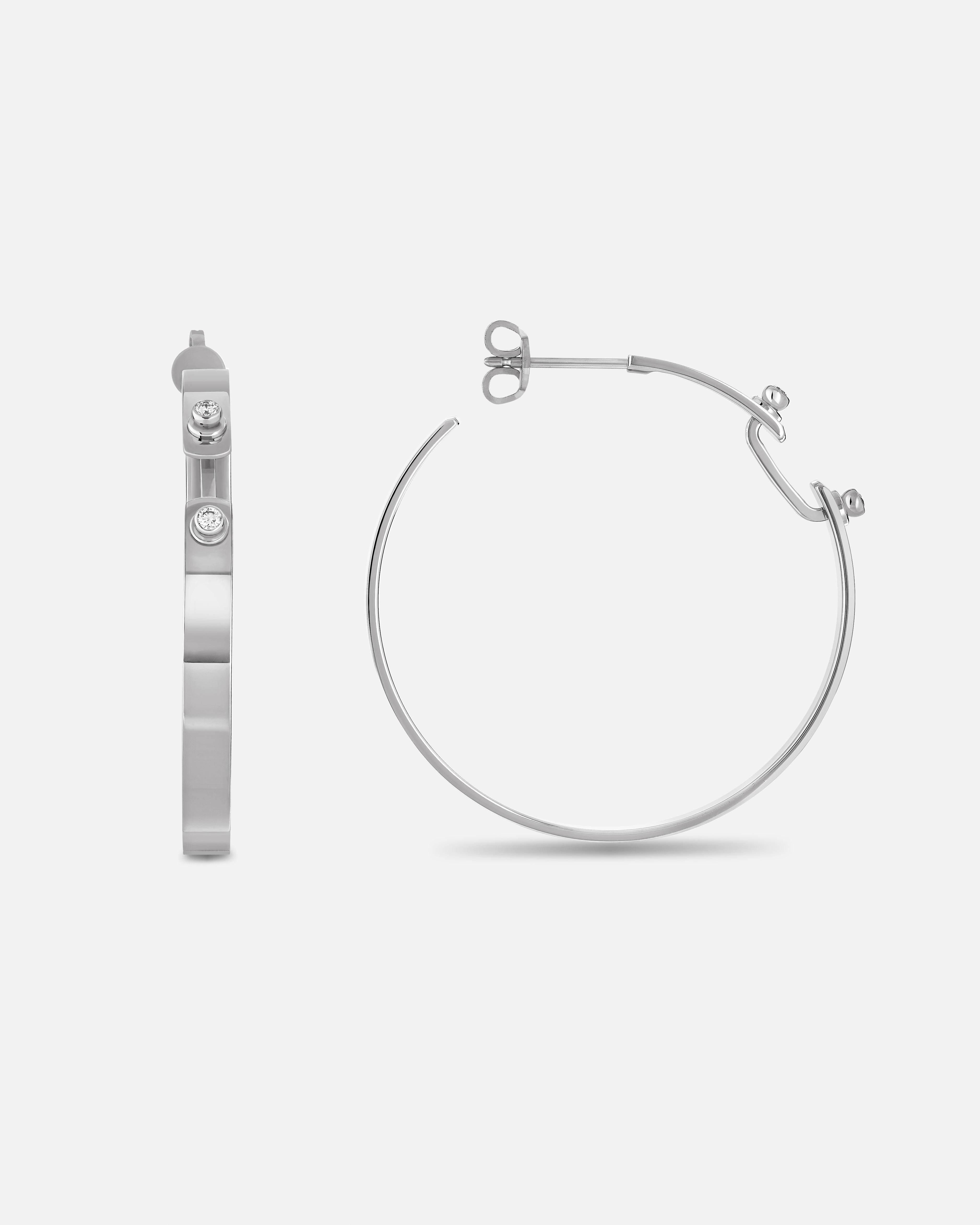 Créoles Mood Monday Morning Simple en Or Blanc