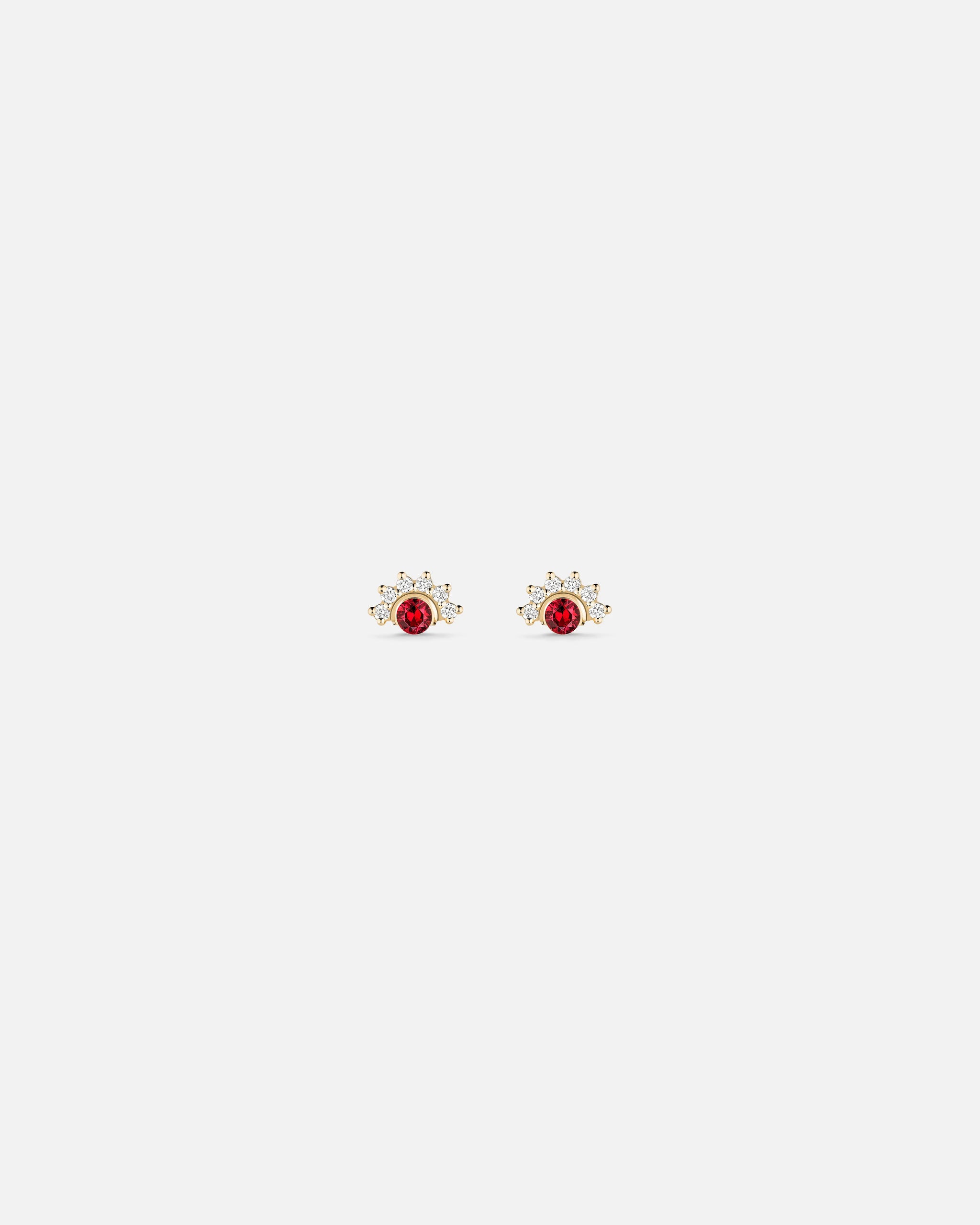 Red Spinel Studs in Yellow Gold - 1 - Nouvel Heritage