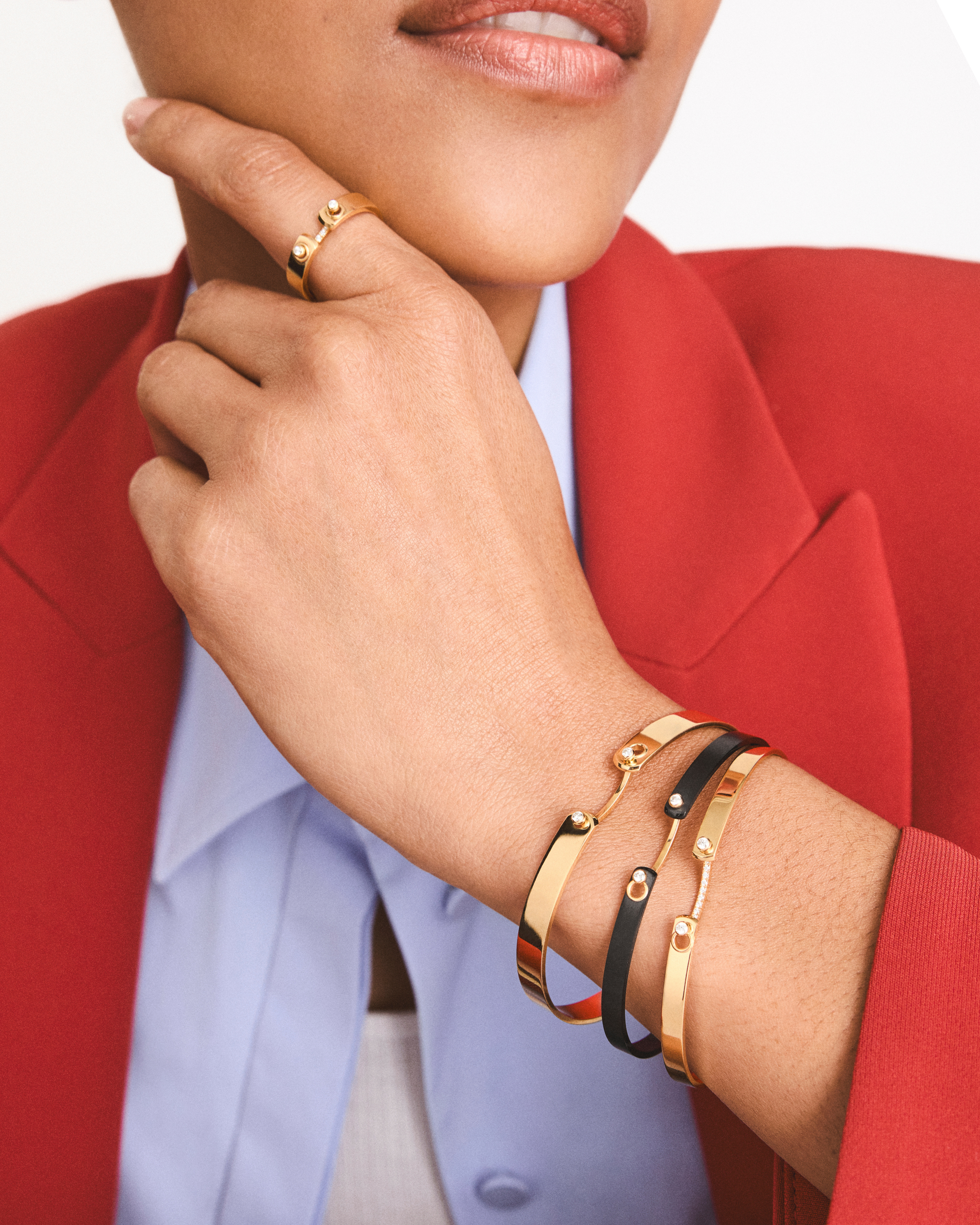 Midnight In Manhattan Mood Bangle in Rose Gold