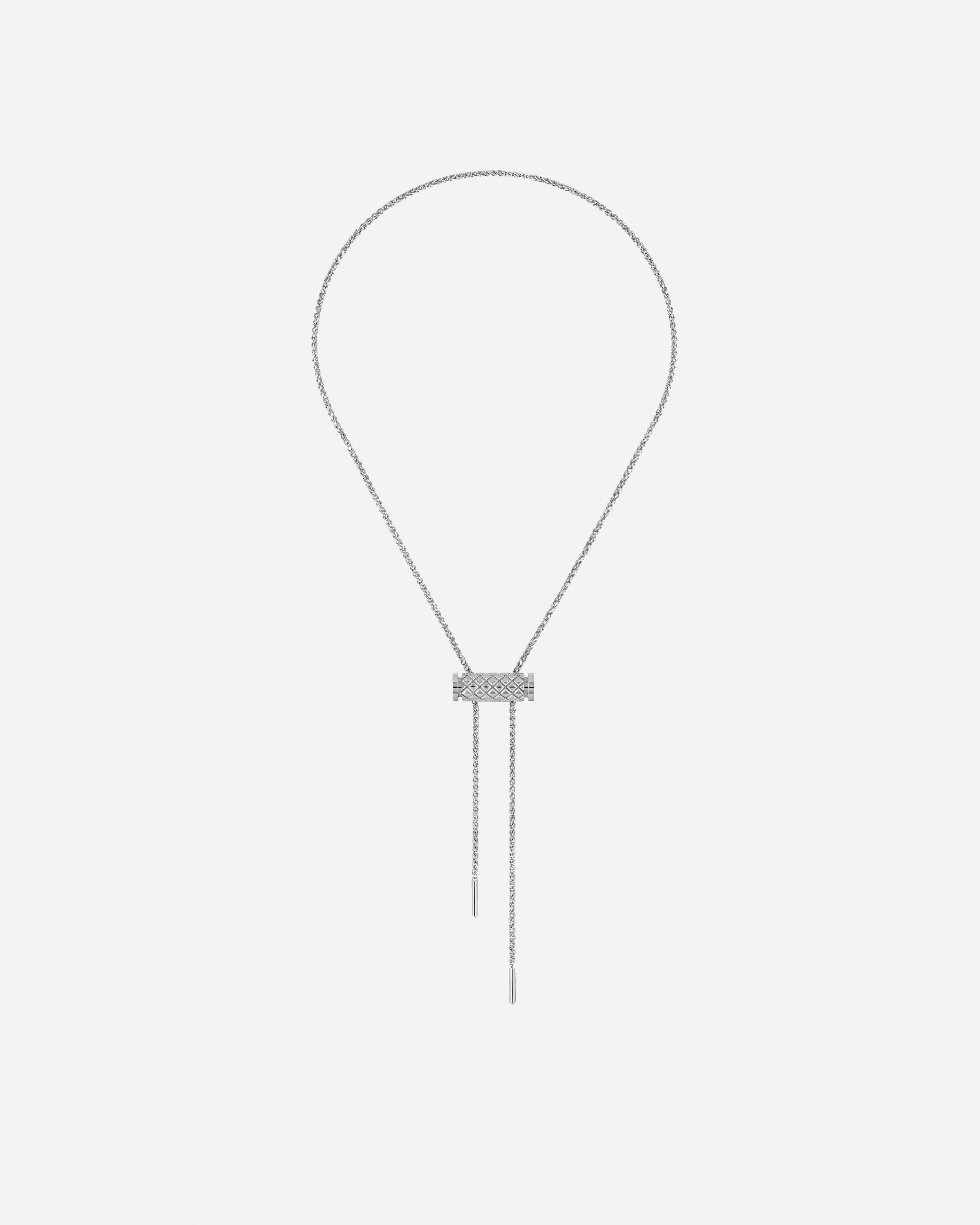 Gold Latch Pendant on MM Chain in White Gold