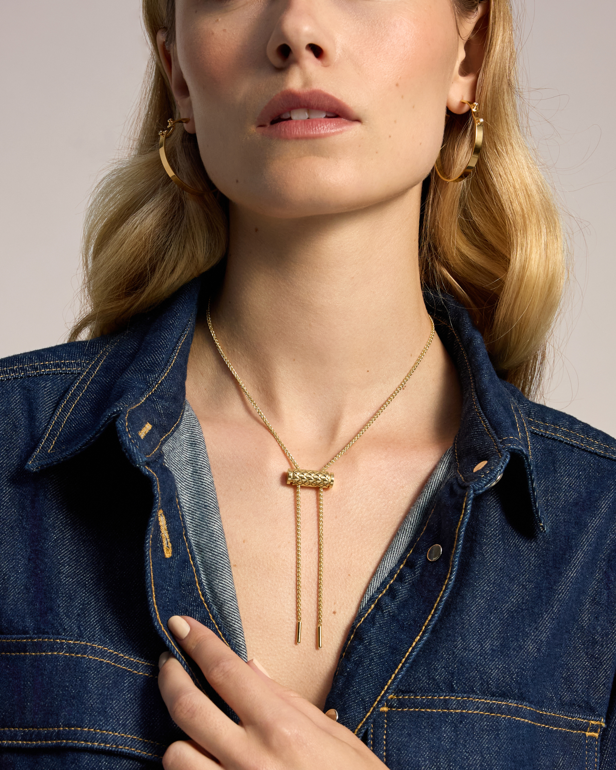 Gold Latch Pendant on MM Chain in Yellow Gold
