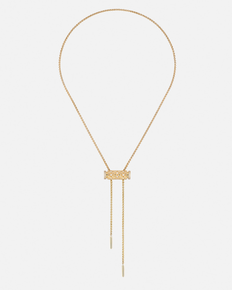 Pendentif Latch semi pavé avec chaîne MM