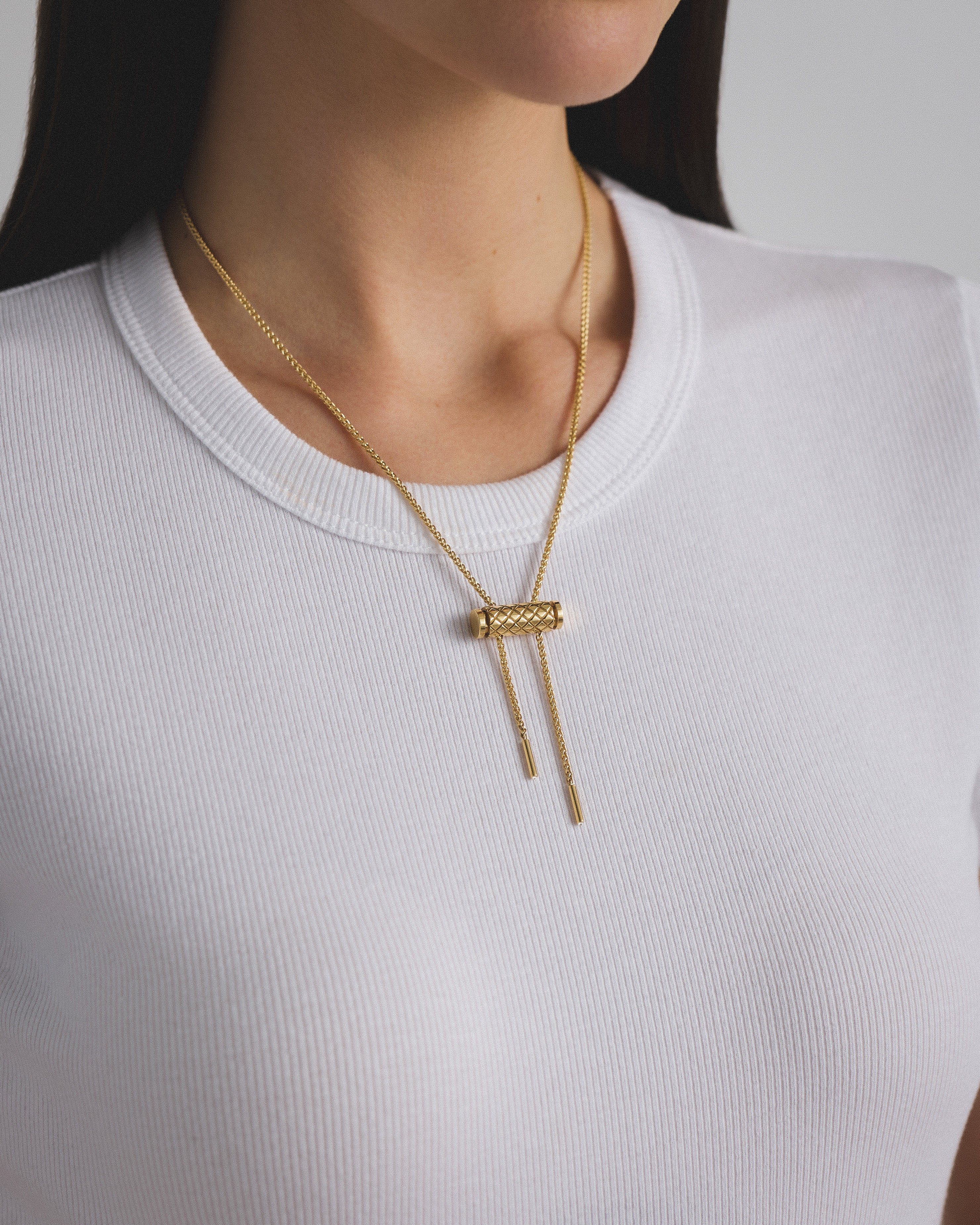 Gold Latch Pendant on MM Chain in Yellow Gold