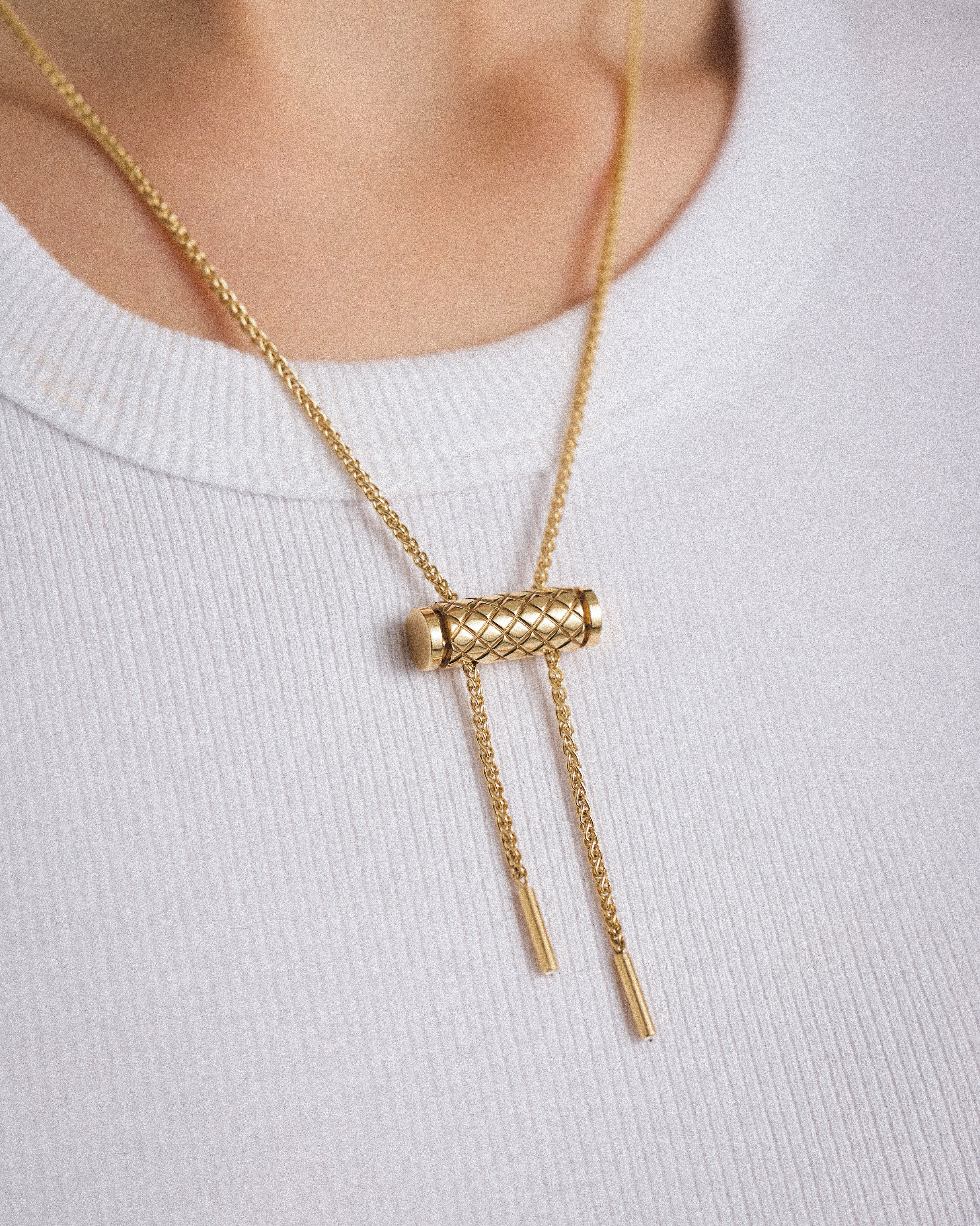 Gold Latch Pendant on MM Chain in Yellow Gold