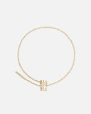 Paved Mini Latch Bracelet in Yellow Gold