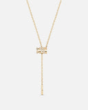 Paved Mini Latch Pendant in Yellow Gold