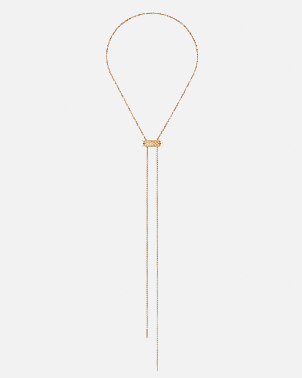 Diamond Latch Pendant on GM Chain in Rose Gold