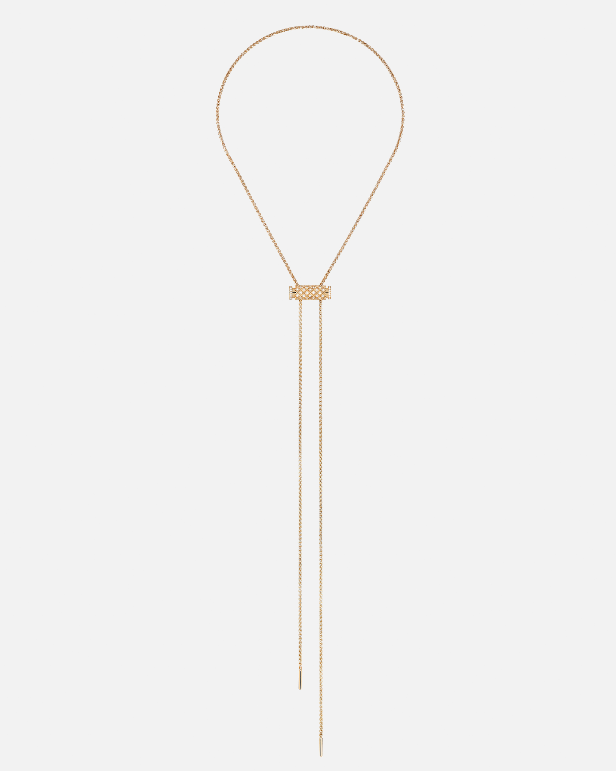 Diamond Latch Pendant on GM Chain in Rose Gold