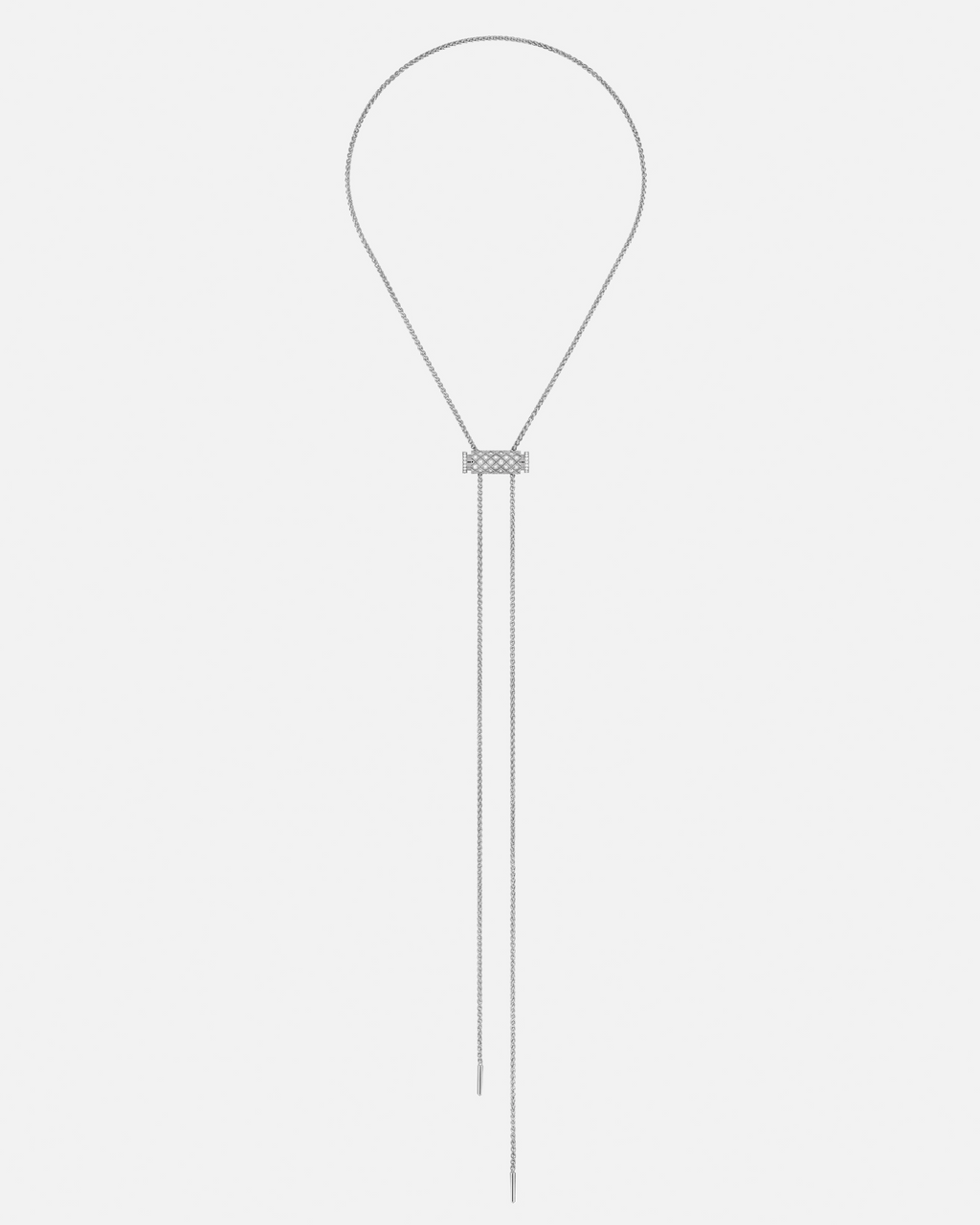 Diamond Latch Pendant on GM Chain in White Gold