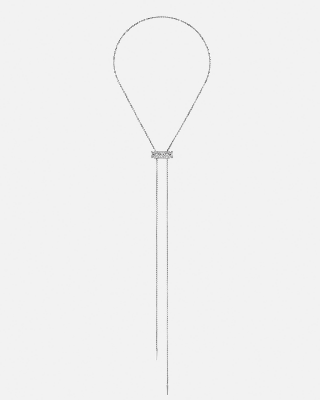 Pendentif Latch Semi Pavé sur chaîne GM en or blanc