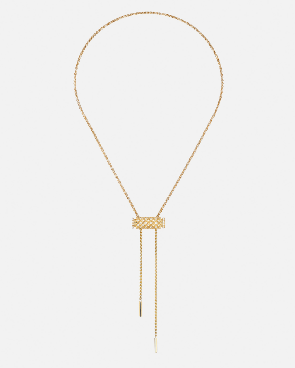 Diamond Latch Pendant on MM Chain in Yellow Gold