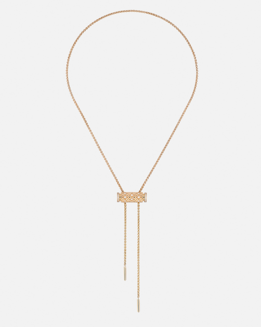 Semi-Paved Latch Pendant on MM Chain in Rose Gold