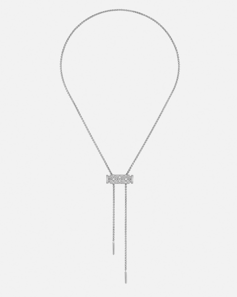 Pendentif Latch semi pavé avec chaîne MM