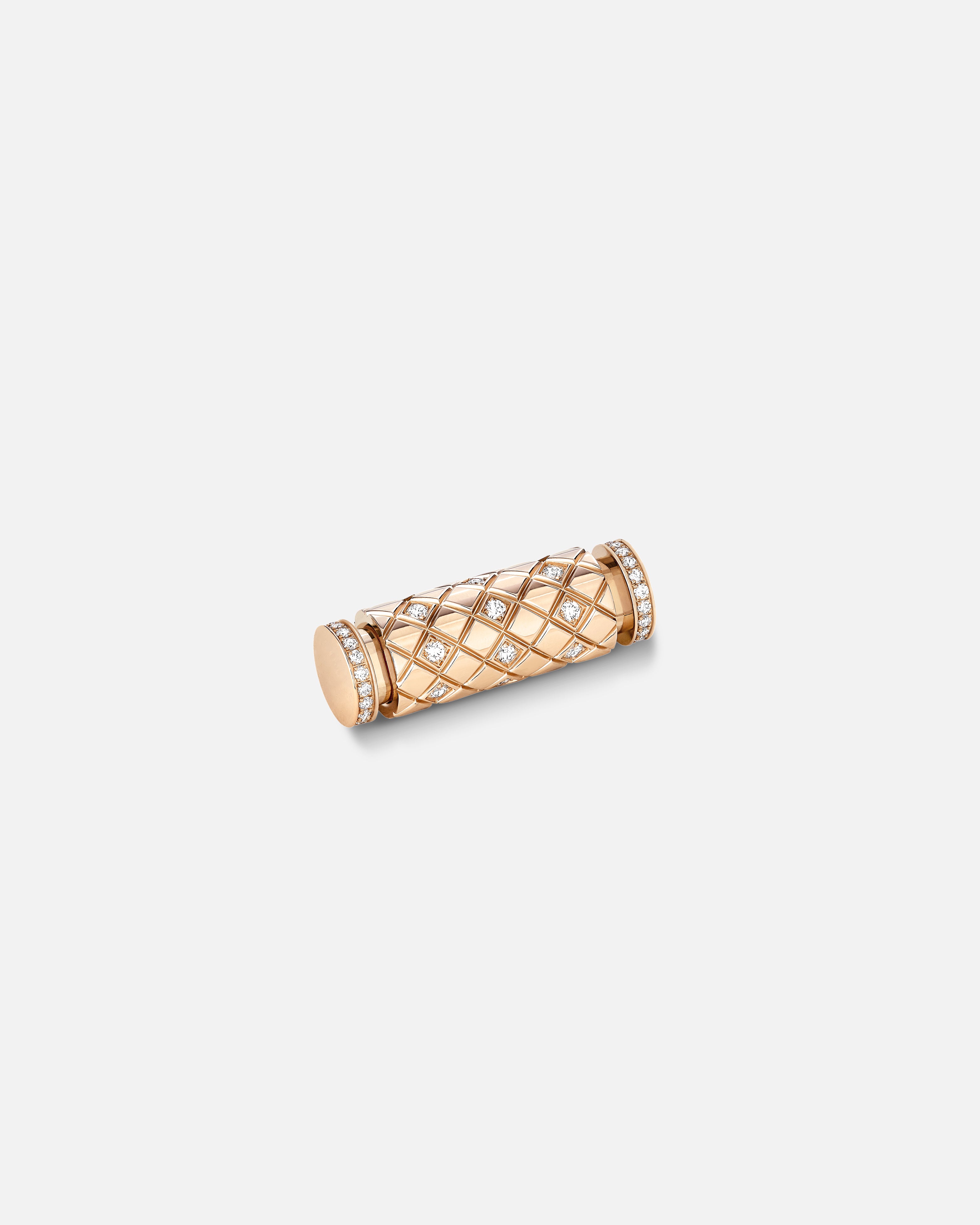 Pendentif Latch Semi-Pavé en Or Rose