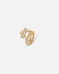 Paved Latch Ring in Yellow Gold