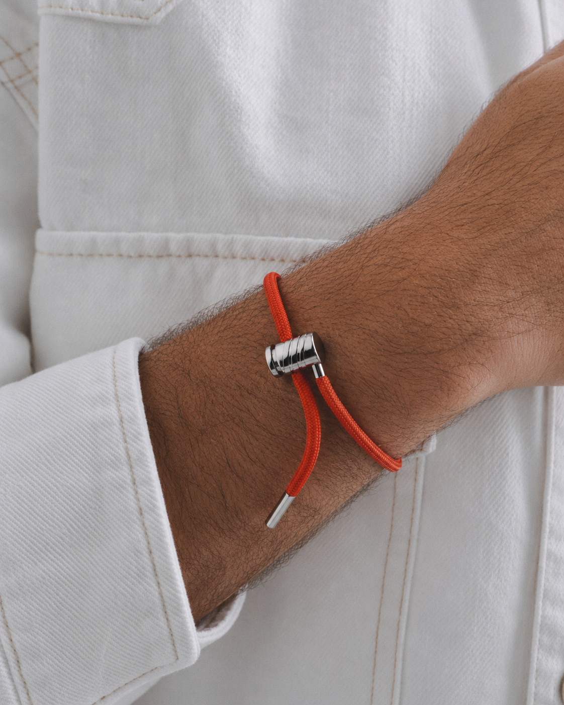 Titanium Mini Latch on Orange Cord
