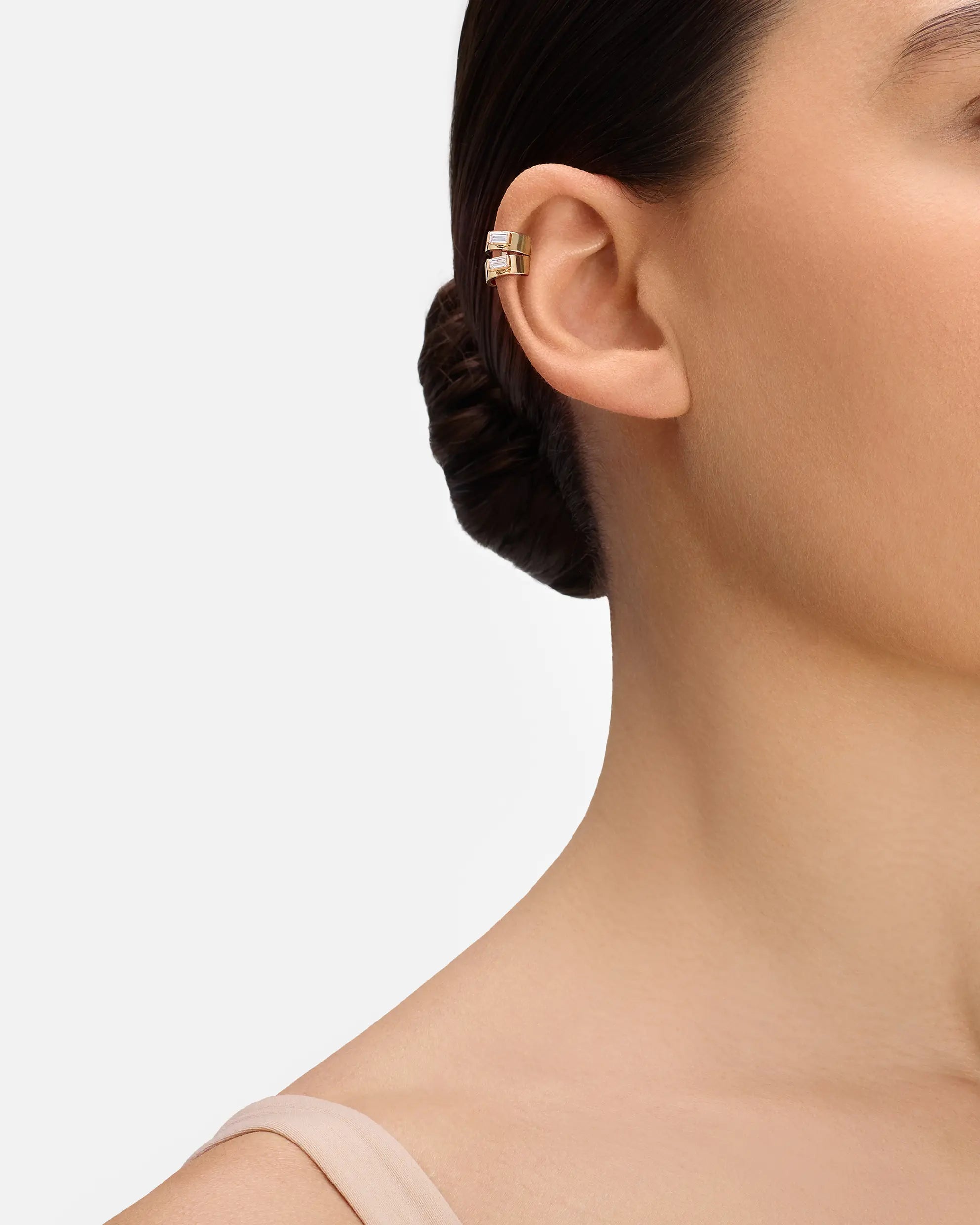 Dinner Date Ear Clip in Yellow Gold
