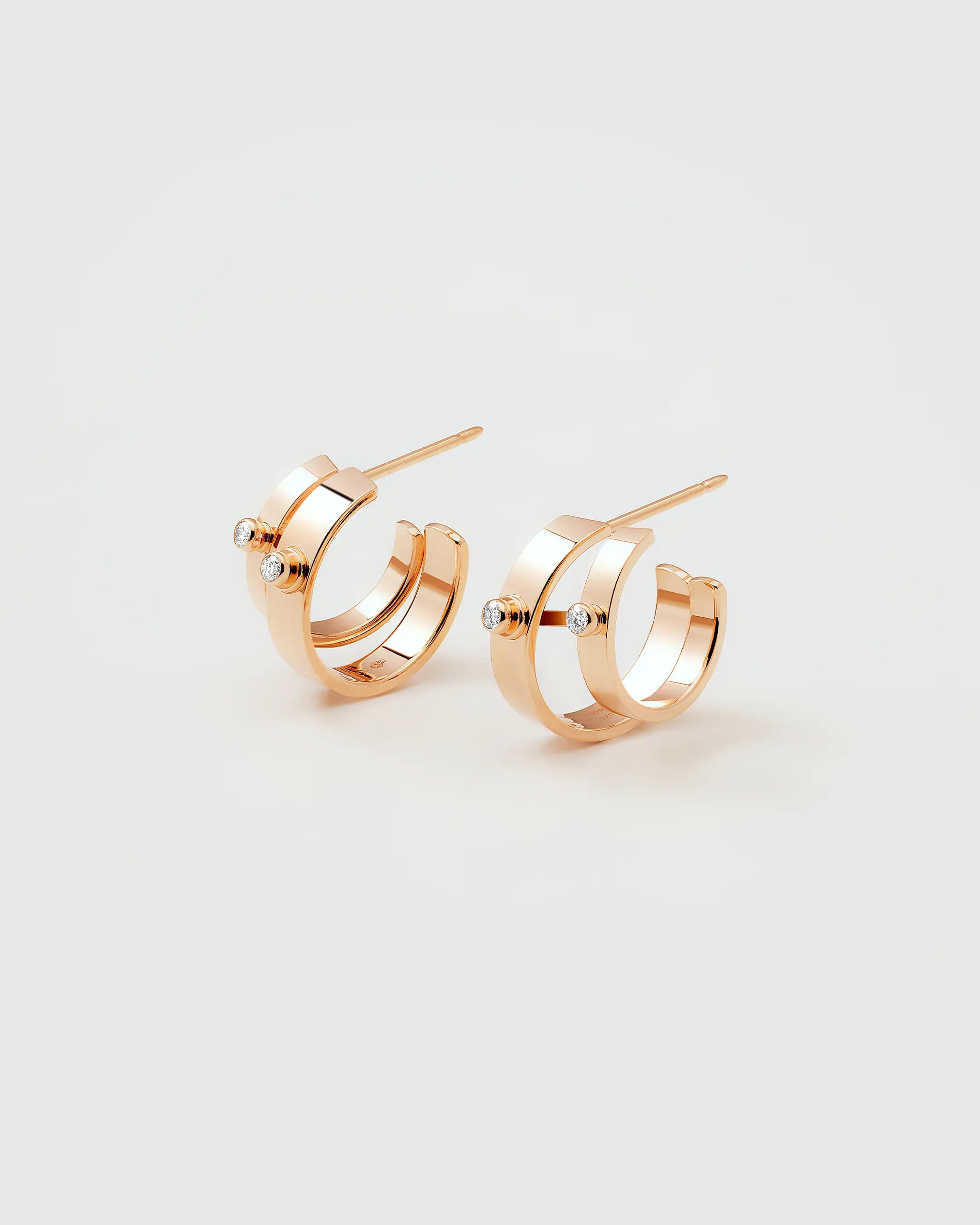 Monday Morning Mood Double Hoops in Rose Gold - 1 - Nouvel Heritage