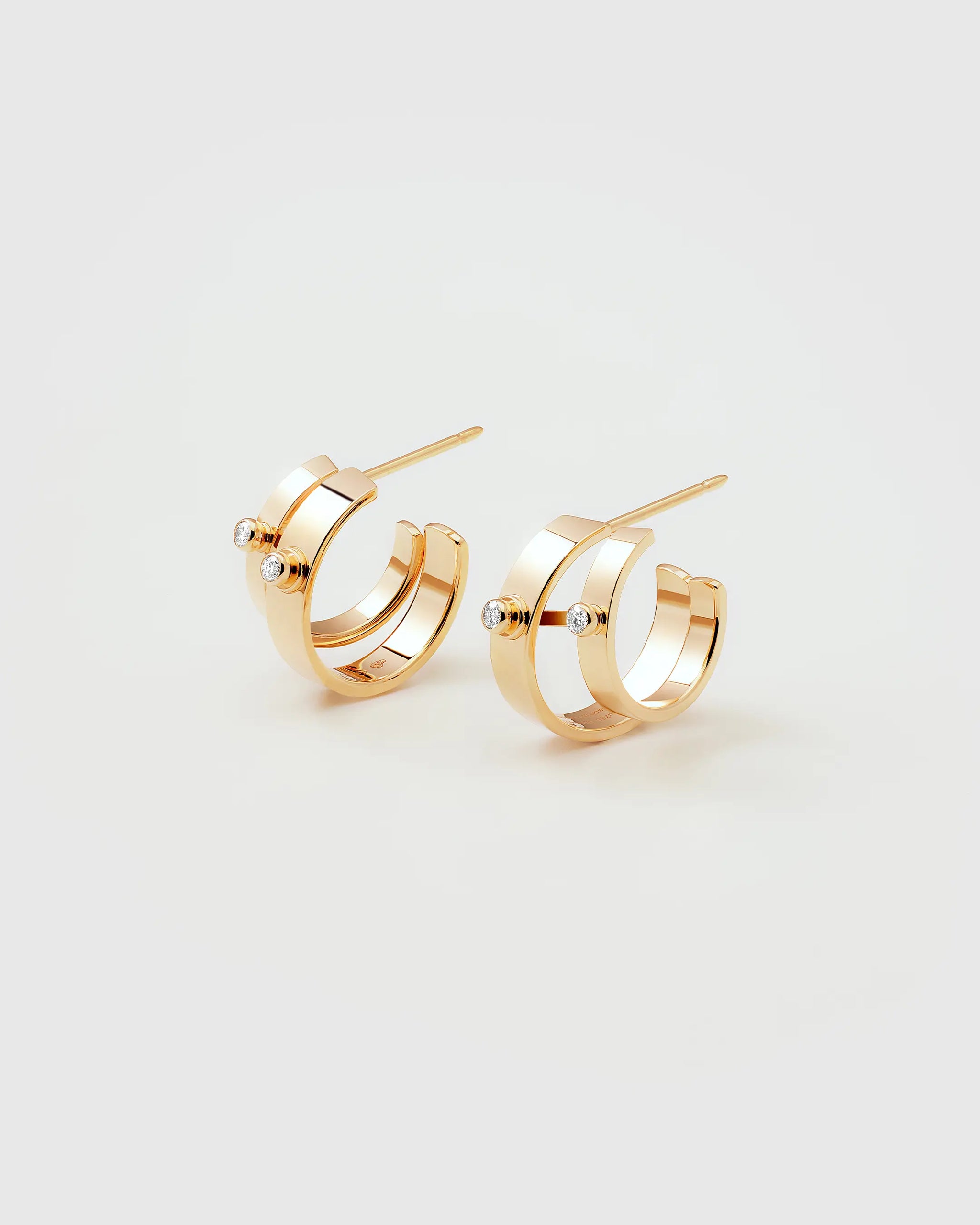 Monday Morning Mood Double Hoops in Yellow Gold - 1 - Nouvel Heritage