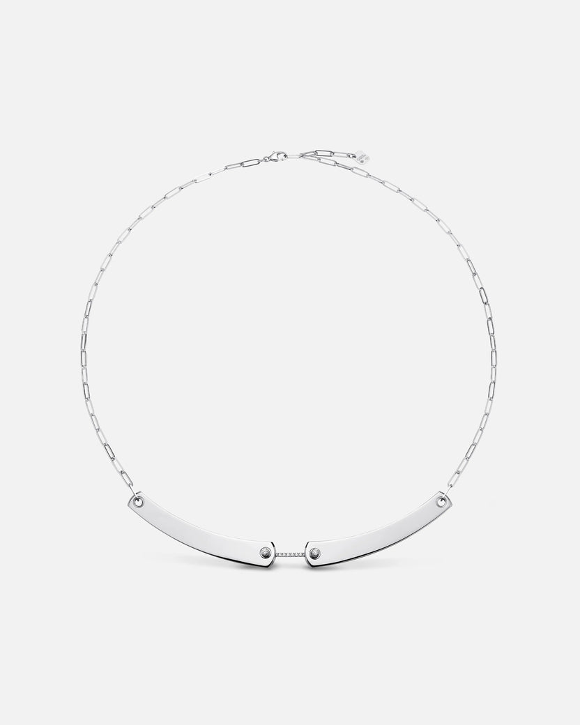 Business Meeting Mood Necklace in White Gold