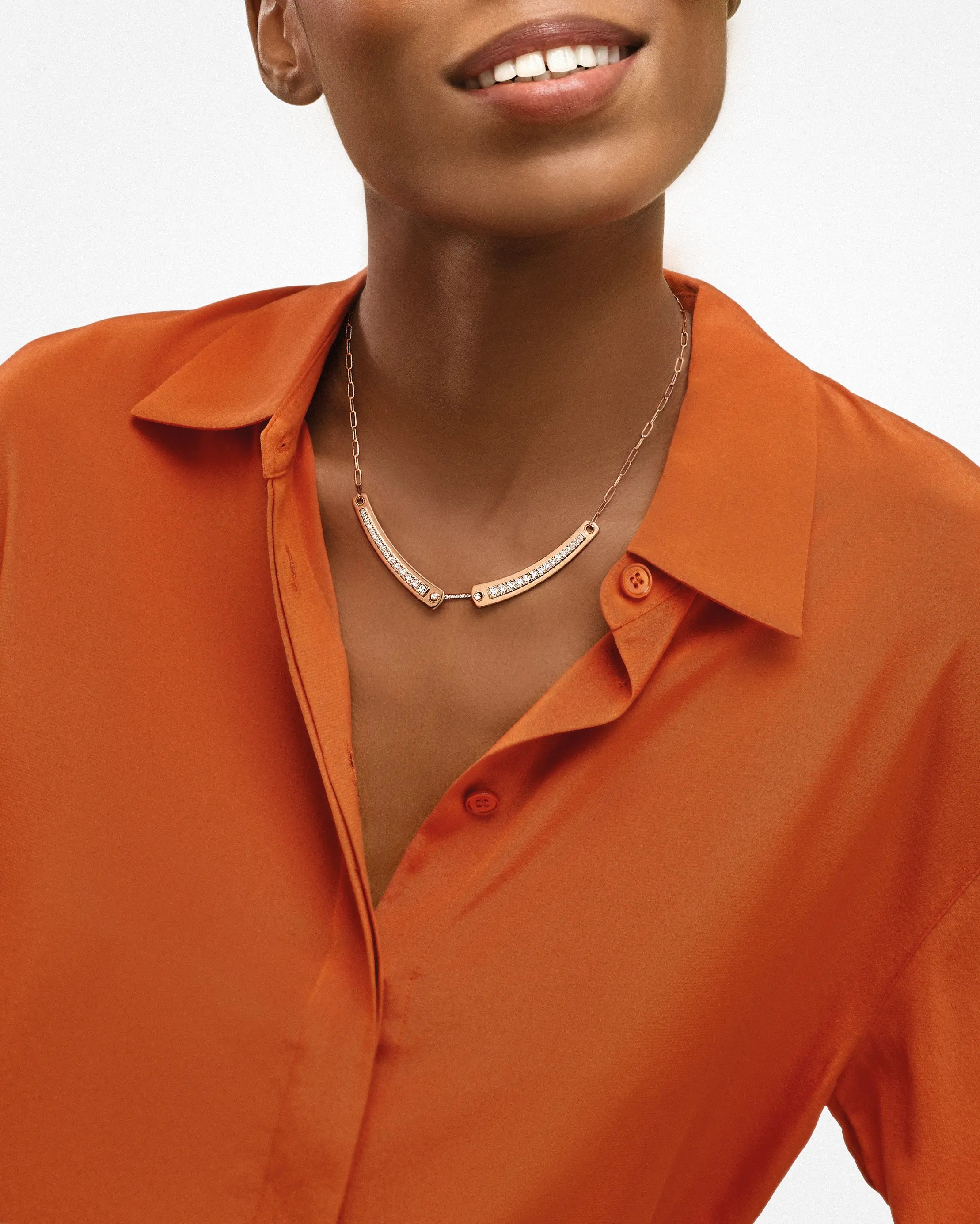 Collier Mood Tuxedo en Or Rose