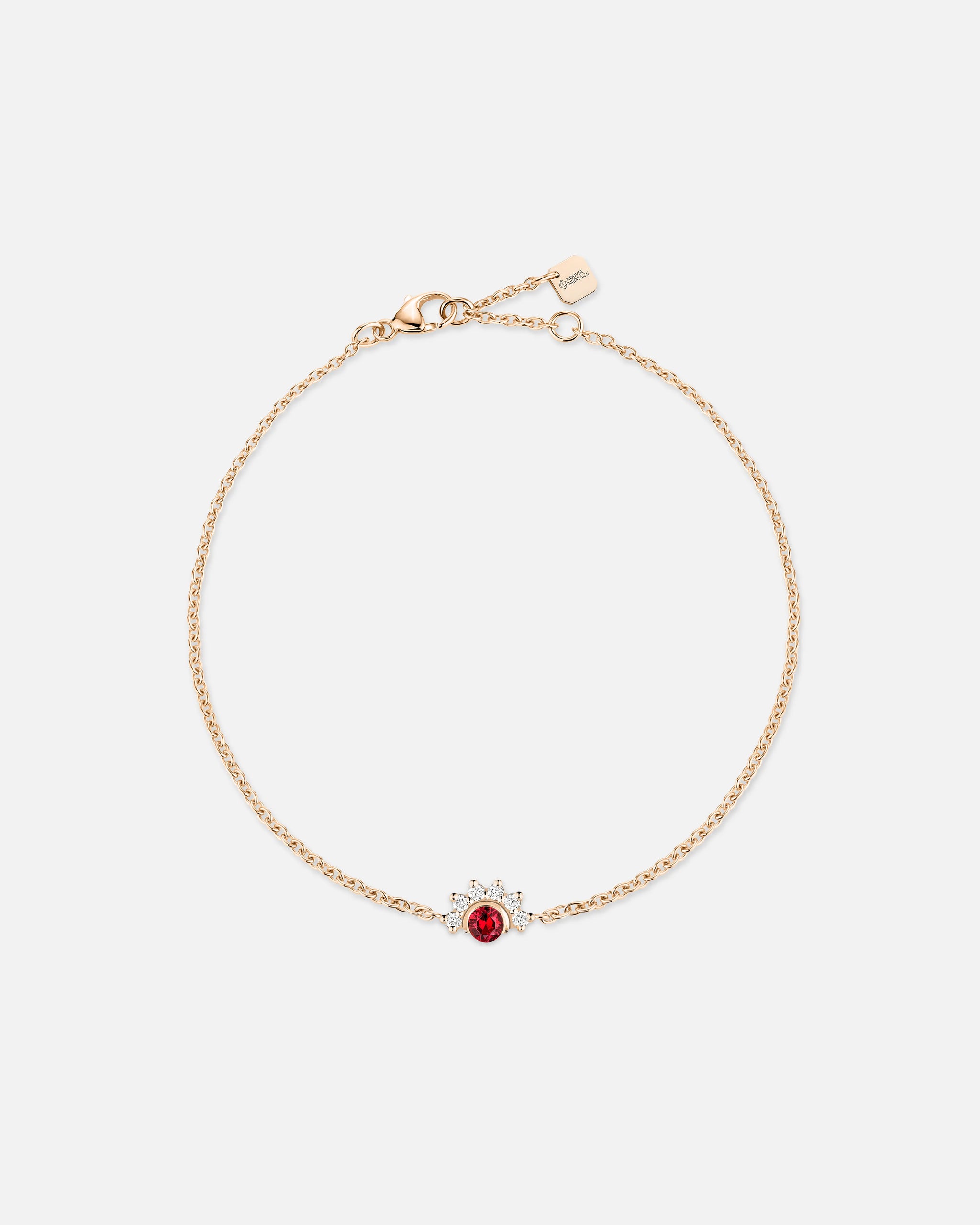 Bracelet Mystic Spinelle Rouge en Or Rose - 1 - Nouvel Heritage