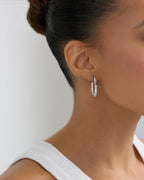 Eternity Tuxedo Mood Hoops in White Gold