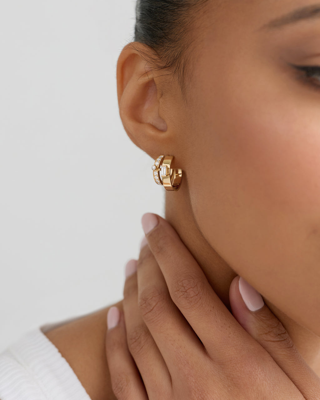 Dinner Date Mood Hoops in Yellow Gold