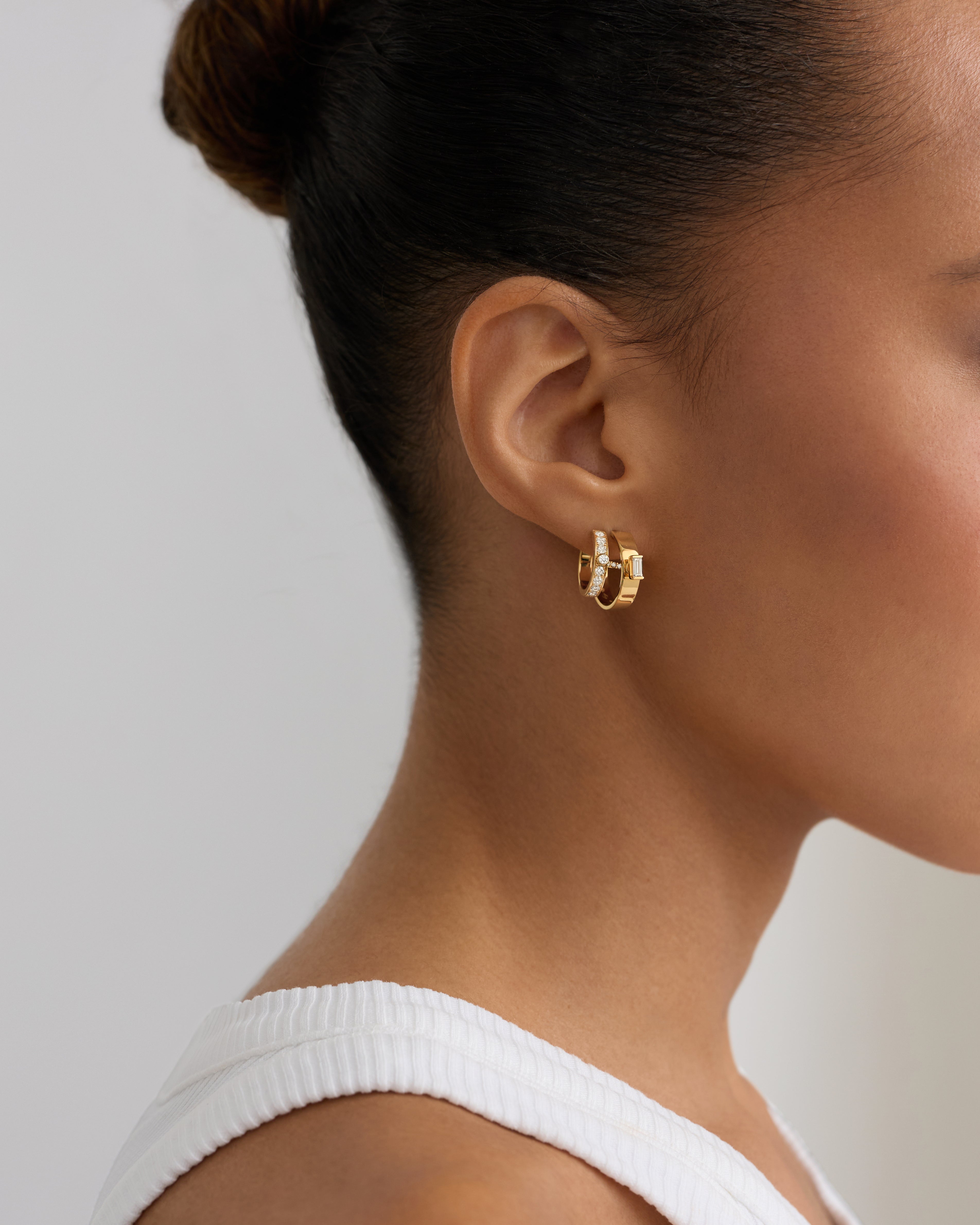 Dinner Date Mood Hoops in Yellow Gold