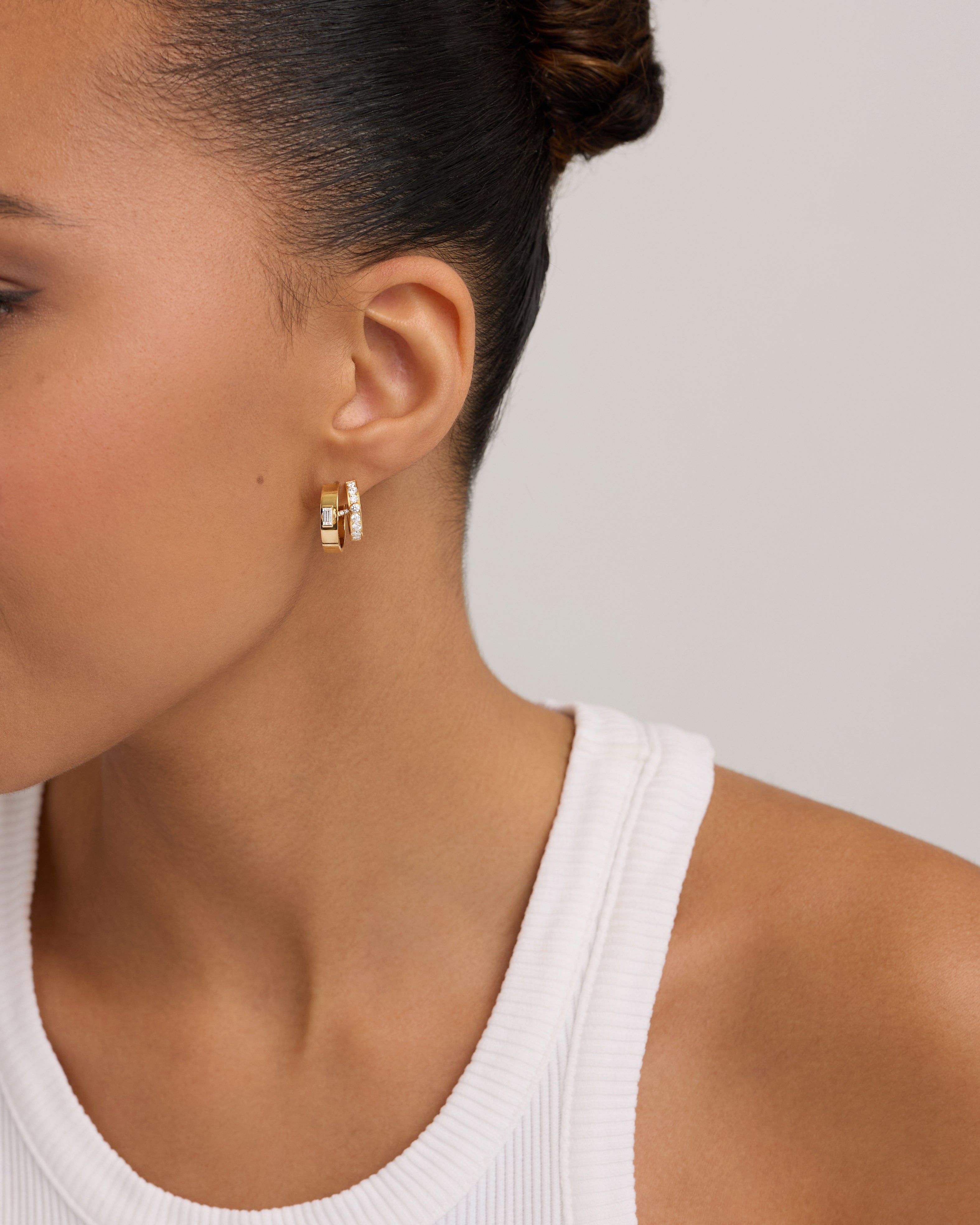 Dinner Date Mood Hoops in Yellow Gold