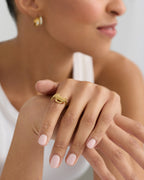 Gold Latch Ring in Yellow Gold