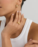 Gold Latch Ring in Yellow Gold