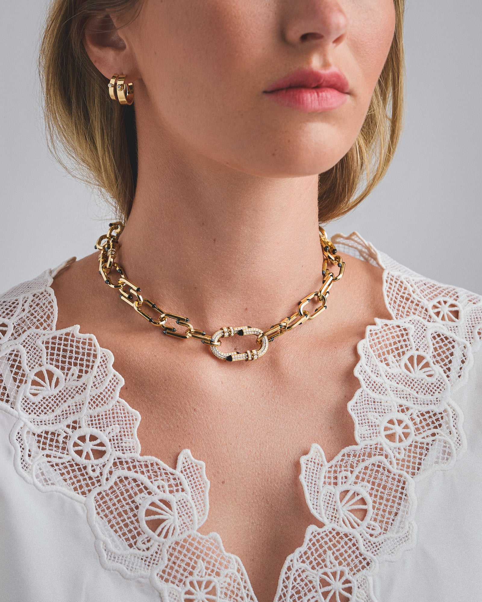 Single Diamond Link Try Me Necklace, view 2