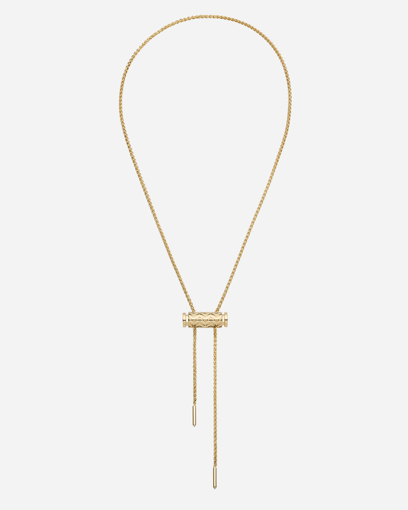 Gold Chevron Latch Pendant on MM Chain in Yellow Gold
