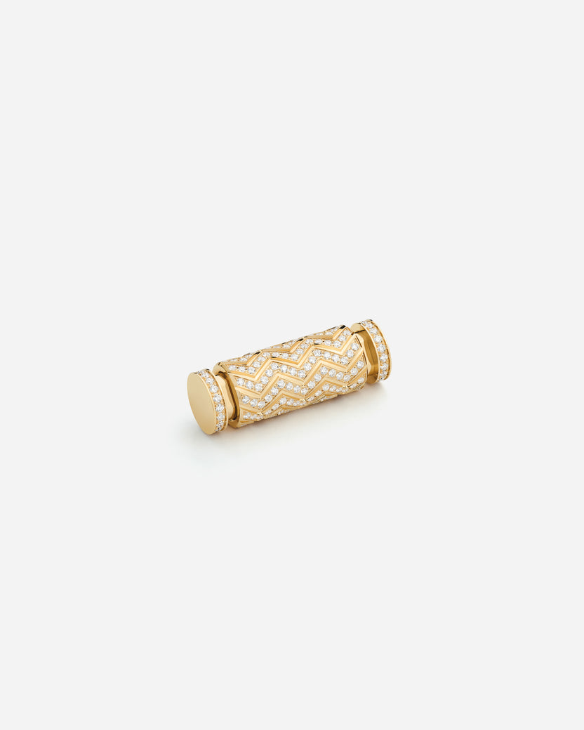 Diamond Chevron Latch Pendant in Yellow Gold