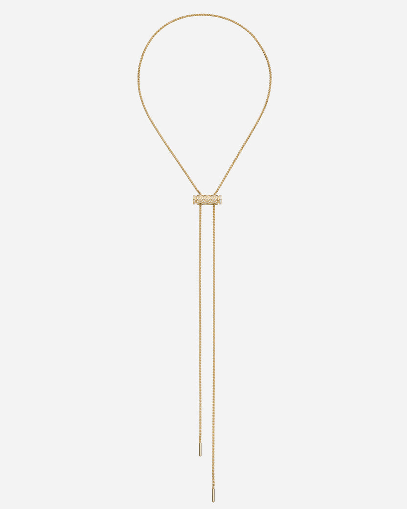 Diamond Chevron Latch Pendant on GM Chain in Yellow Gold