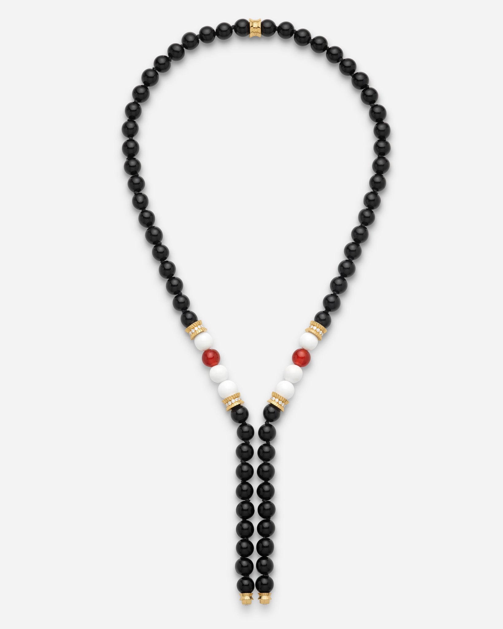 Onyx Off Script Short Necklace in Yellow Gold