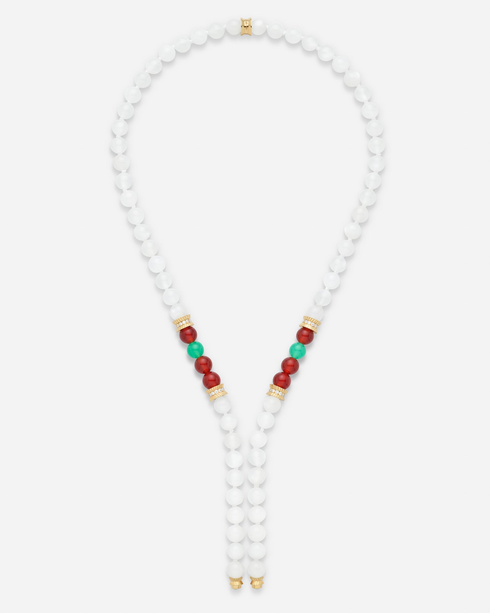 Moonstone Off Script Short Necklace in Yellow Gold