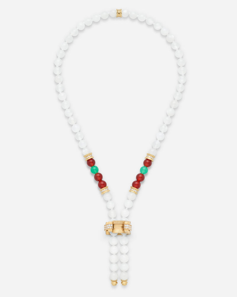 Semi Paved Pendant on Moonstone Necklace
