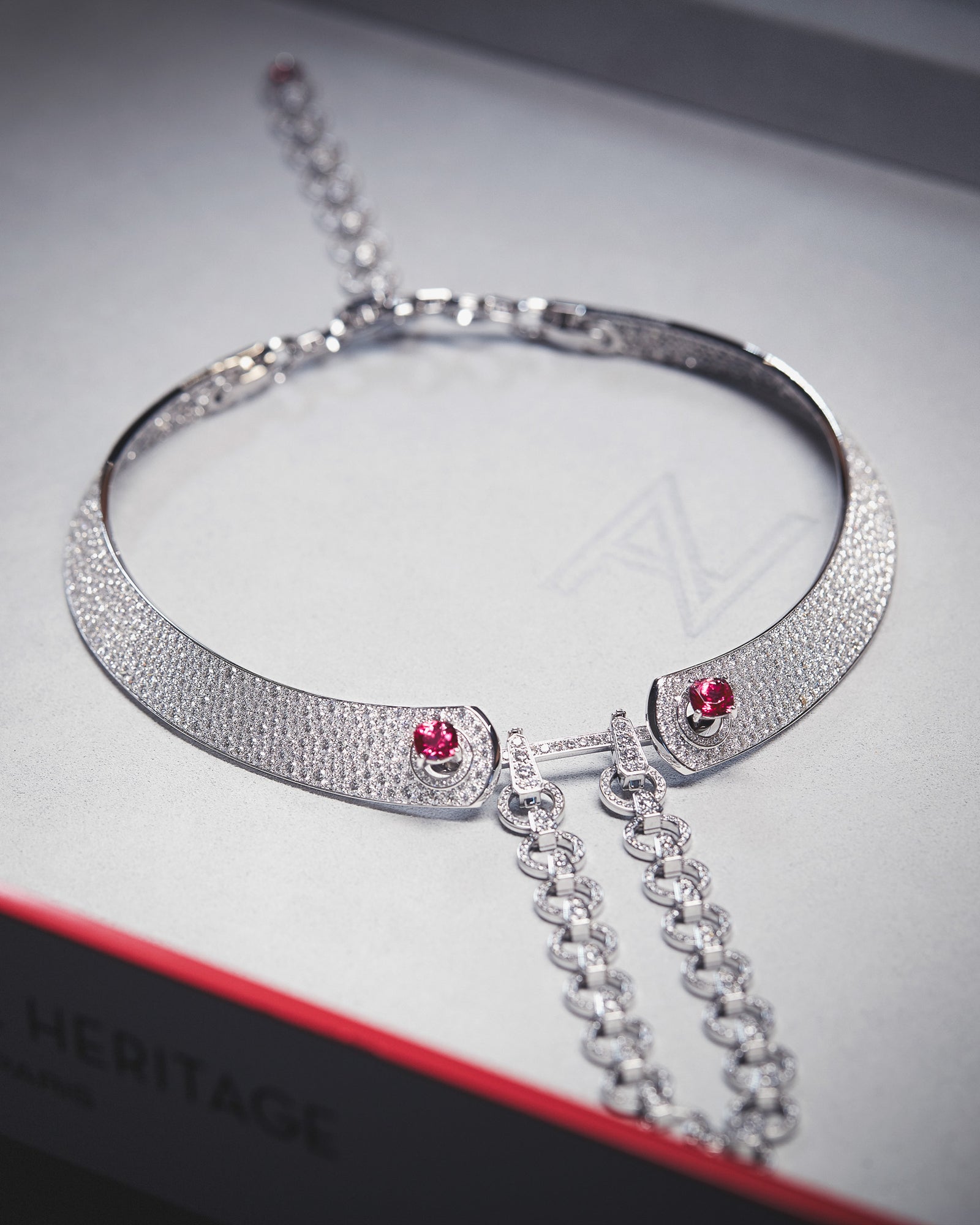 Mood Collar High Jewelry Necklace in White Gold