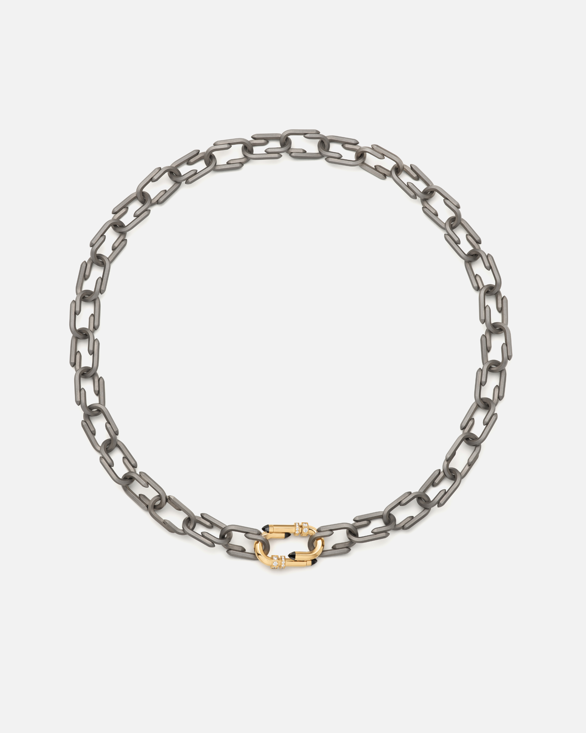 Grey Titanium Try Me Necklace in Yellow Gold