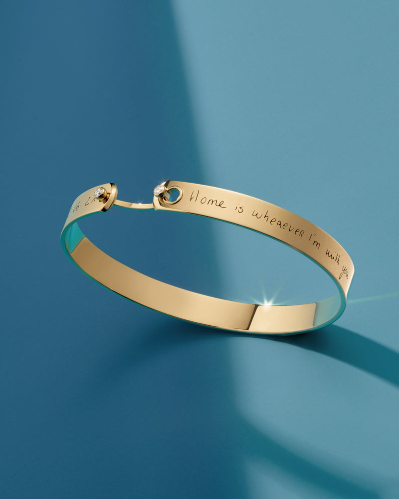 Your handwriting, engraved.